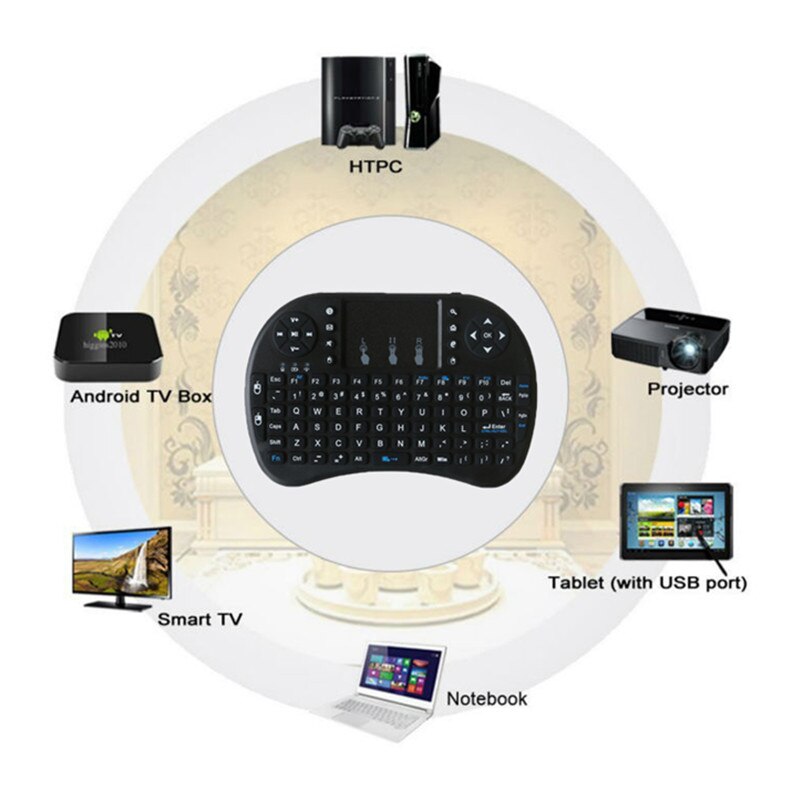 I8 2.4Ghz Wireless Keyboard Air Mouse Touchpad Handheld Voor Android Tv Box Mini Pc 7 Kleuren Backlit I8 Russische engels Kyeboard