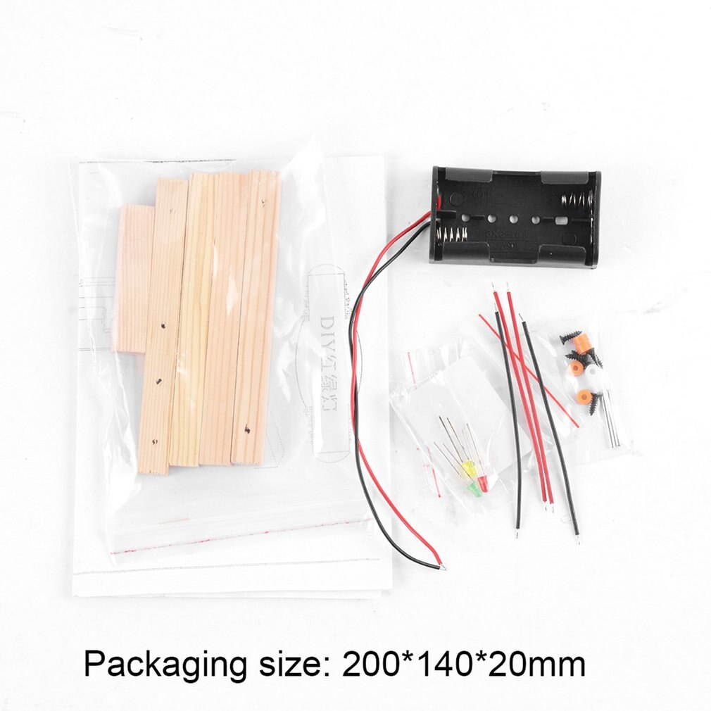 Paquete de Material de semáforo Diy de producción pequeña Manual de tecnología modelo de montaje de enseñanza