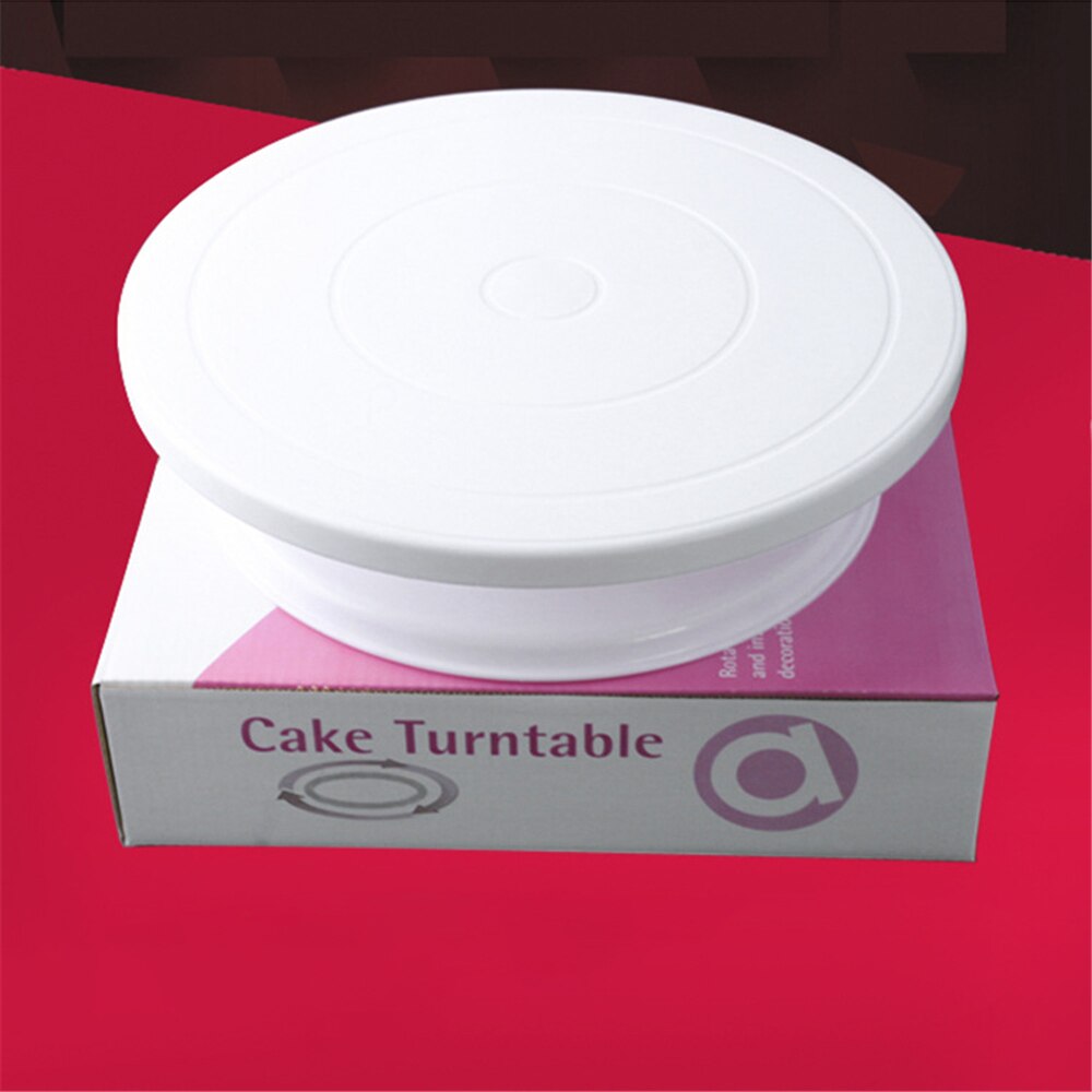 Rotary table White Plastic 28 cm Turnable Rotating cake stand DIY Lightweight Stable turning table cake decorating tools
