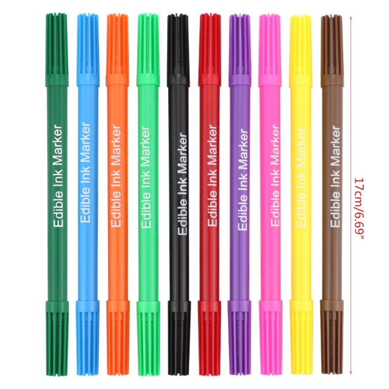 Y8AB Lebensmittel Klasse Zuckerguss Dekorieren Stift Mittagessen Verpackung Kuchen Kasten Lebensmittel Färbung Marker Dual-Gekippt Stifte freundlicher DIY