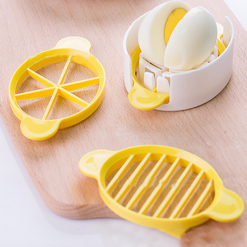 3-in-1 PP Multi-function Egg Slicer Breakfast Restaurant Frangipani Cutting Shape Kitchen Egg Tool