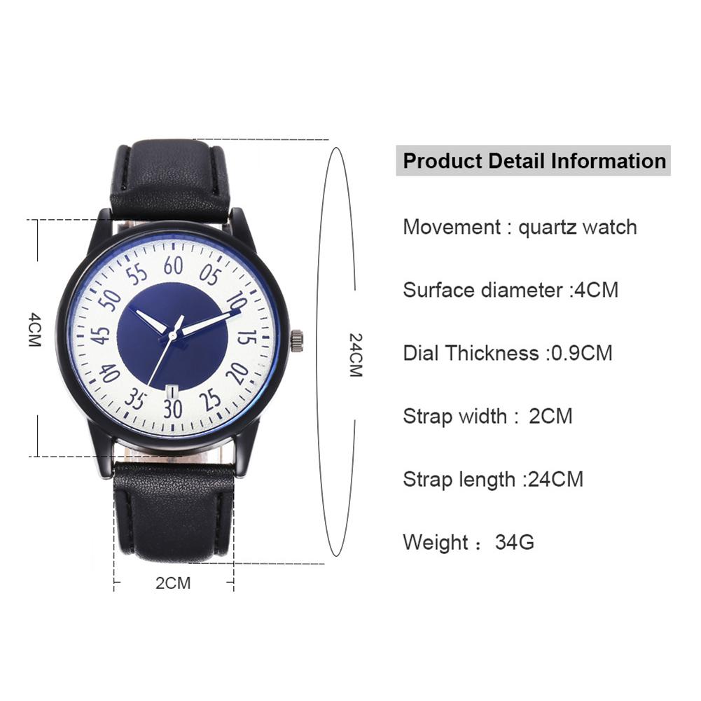Leather Band Watches Men Arabic Numerals Dial Quartz Analog Wristwatch Widely Used in Street Photo Accessories
