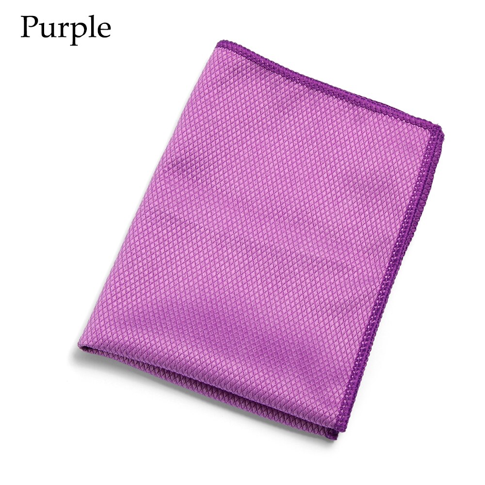 Glass rengjøring tørke speil vaske håndkle vann absorpsjon ingen lo skuresvamp rengjøring filler mikrofiber husholdning anti-fett: Lilla 30x 40cm