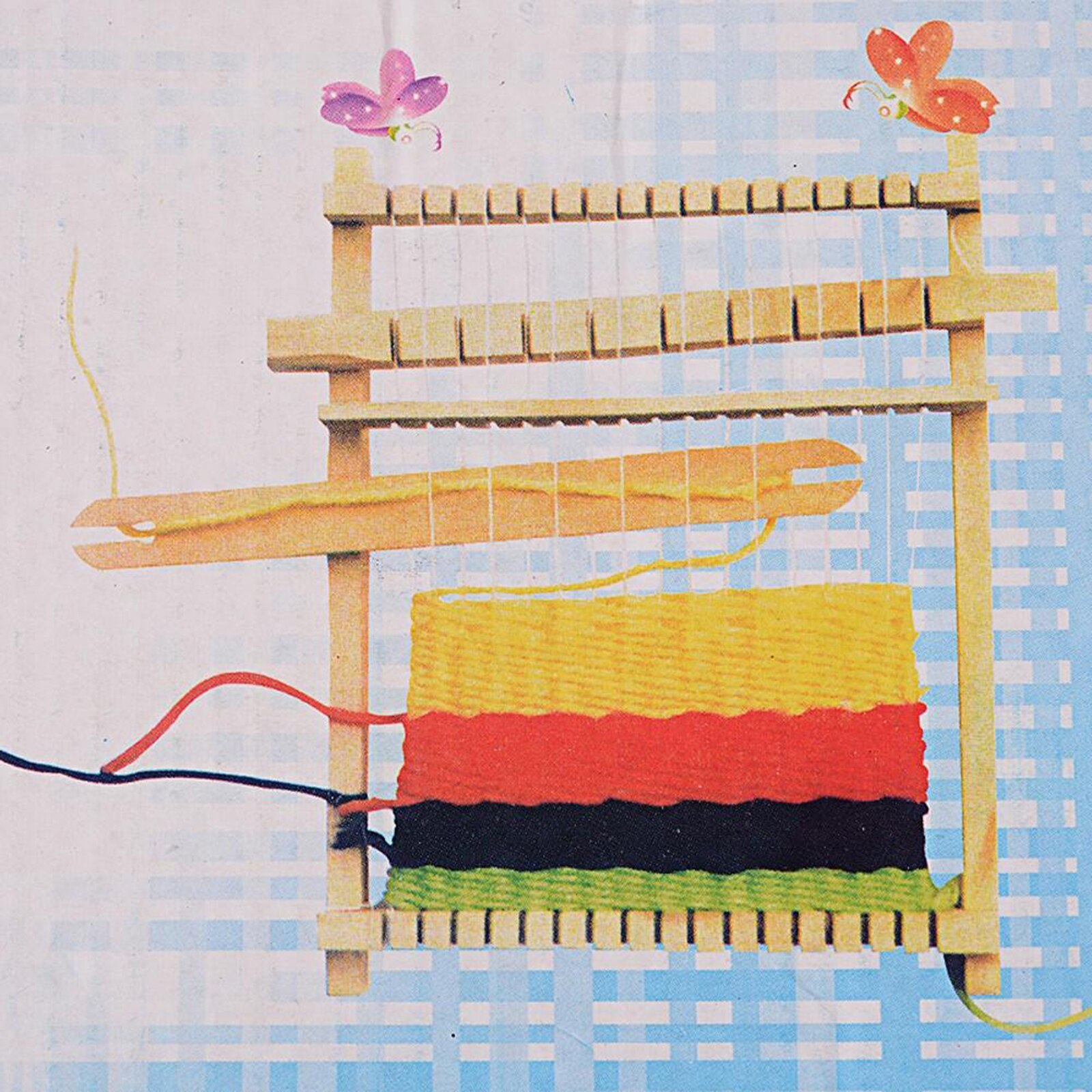 Wooden Weaving Loom Kit DIY Tapestry Hand-Knitted Knitting Machine Shuttles
