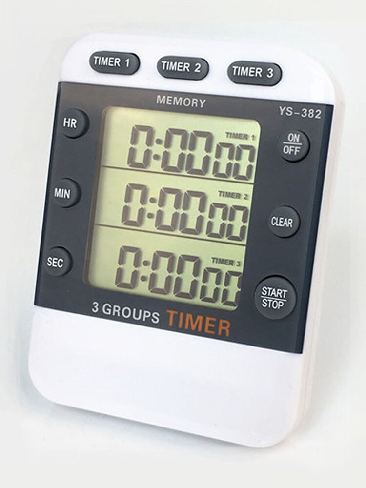 Cooking Timer Three-channel Timer Digital Alarm Clock Count Up And Down Large Screen Clear Display LCD Display Digital Timer: Default Title