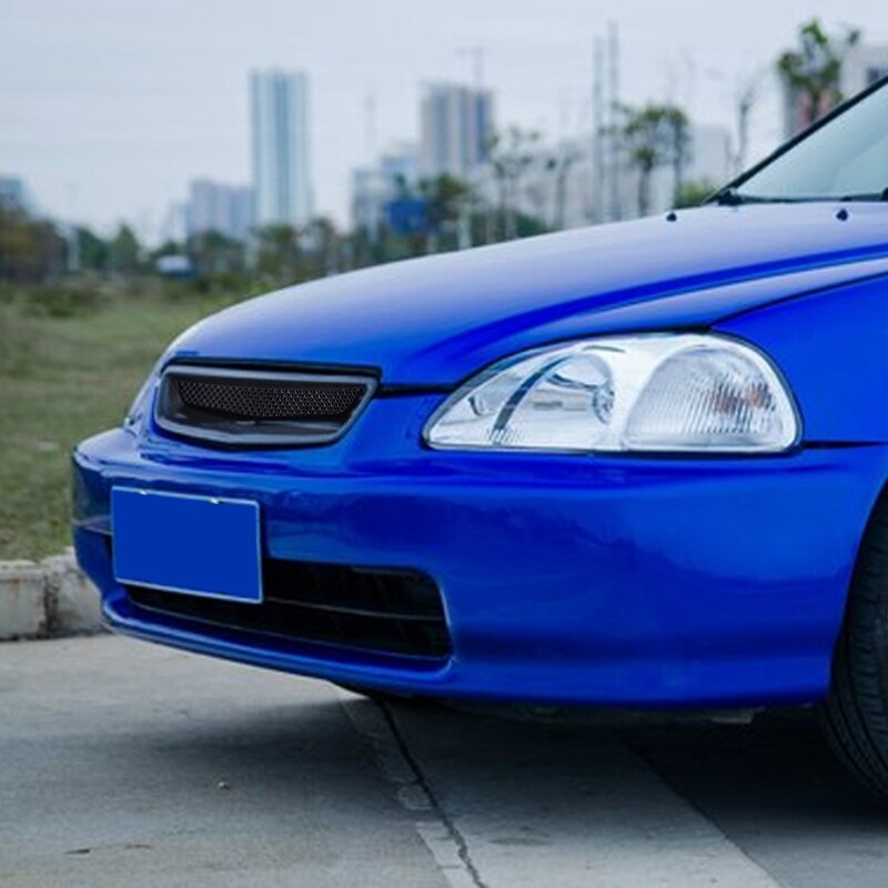 Bil kolfibernät abs främre huven grill för 96-98 honda civic ej / ek jdm typ r