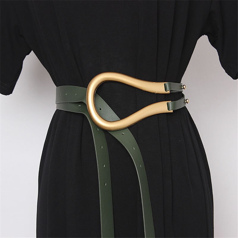 XITAO Vrouwen Mode Riemen Metalen Gebogen Grote Hoefijzer Gesp Geïmporteerd Microfiber Leer Dubbele Riem Toevallige Riemen DMY1859