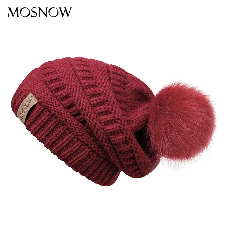 Vinterhue kvinde hue pompon pels pompon hatte skullies afslappet damekasket strikket hue pigehue hunhat
