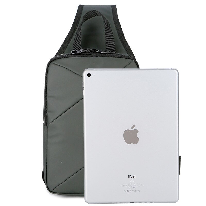 Heren borsttas, slimme usb-oplaadtas, waterafstotende nylon zakelijke casual tas, draagbare schoudertas