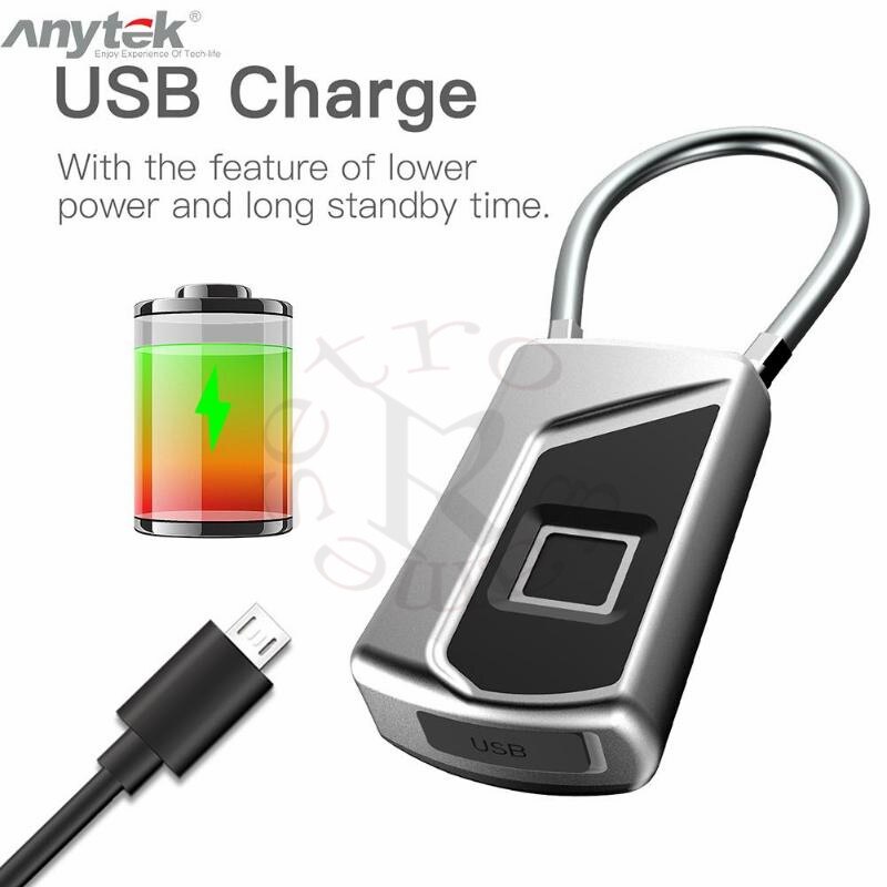 Anytek L1+ L1 Plus Smart Keyless Fingerprint Lock IP65 Anti-theft Door Suitcase Padlock