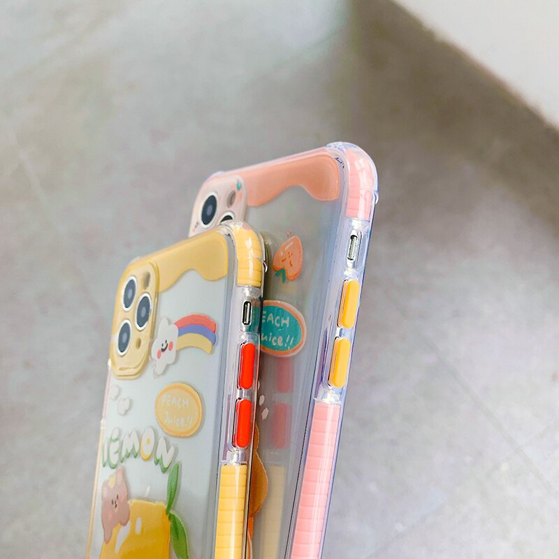 Fruit bear color edge telefon etuier til huawei  p30 p30 pro  p40 p40 pro mate 30 30 pro nova 5 6 7 blødt klart silikone bagcover