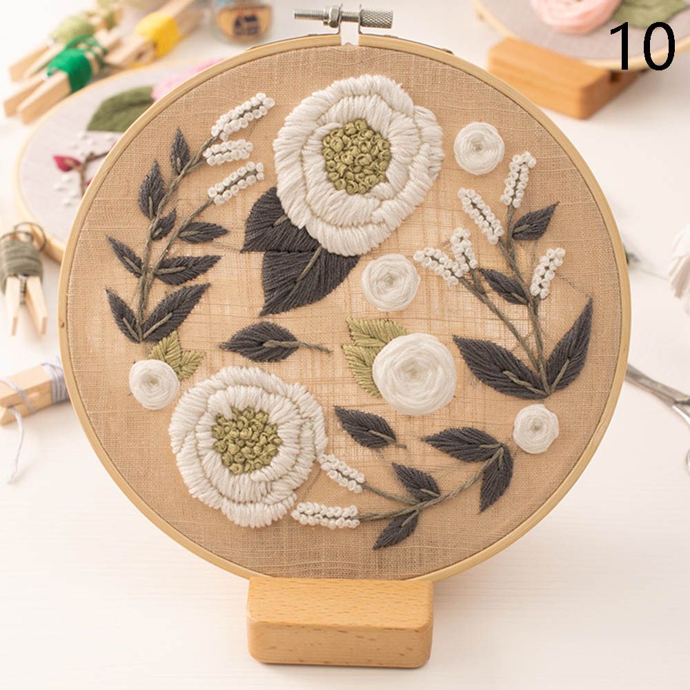 Bastidor Para punzón, herramientas de costura, ornamento, Kits de manualidades de costura, hilo de aguja, aro de bordado, Kits de bordado DIY: 10