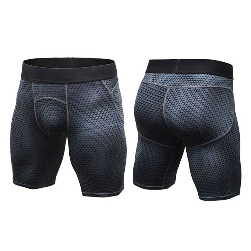 Ropa de compresión para el gimnasio deportiva para hombre bajo la capa Base pantalones cortos medias atléticas: Black / L