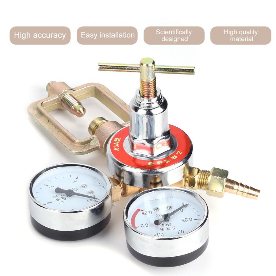 Pneumatic Tools 0.25x4MPa Acetylene Pressure Regulator Gauge Acetylene Pressure Regulating Reducing Valve Gas Regulator