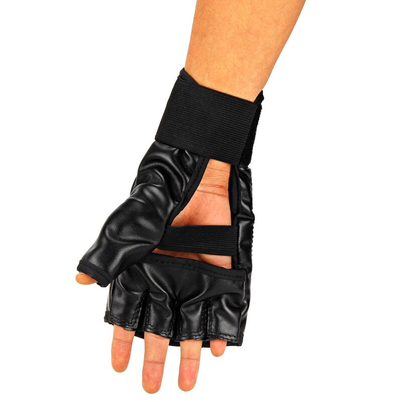 1 Pair Adult Boxing Gloves Half Finger Finger-separated Breathable Adjustable PU Hand Protector Fitness Fighting Accessories