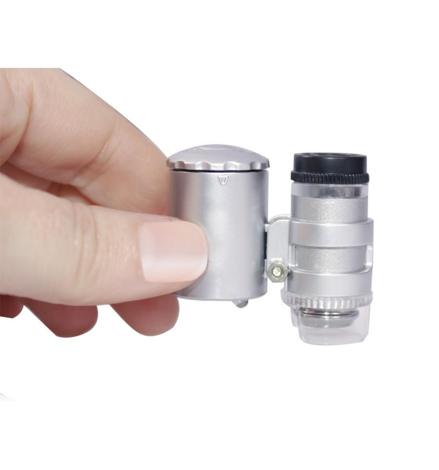 Mini microscope de poche 60x avec LED et éclairage UV