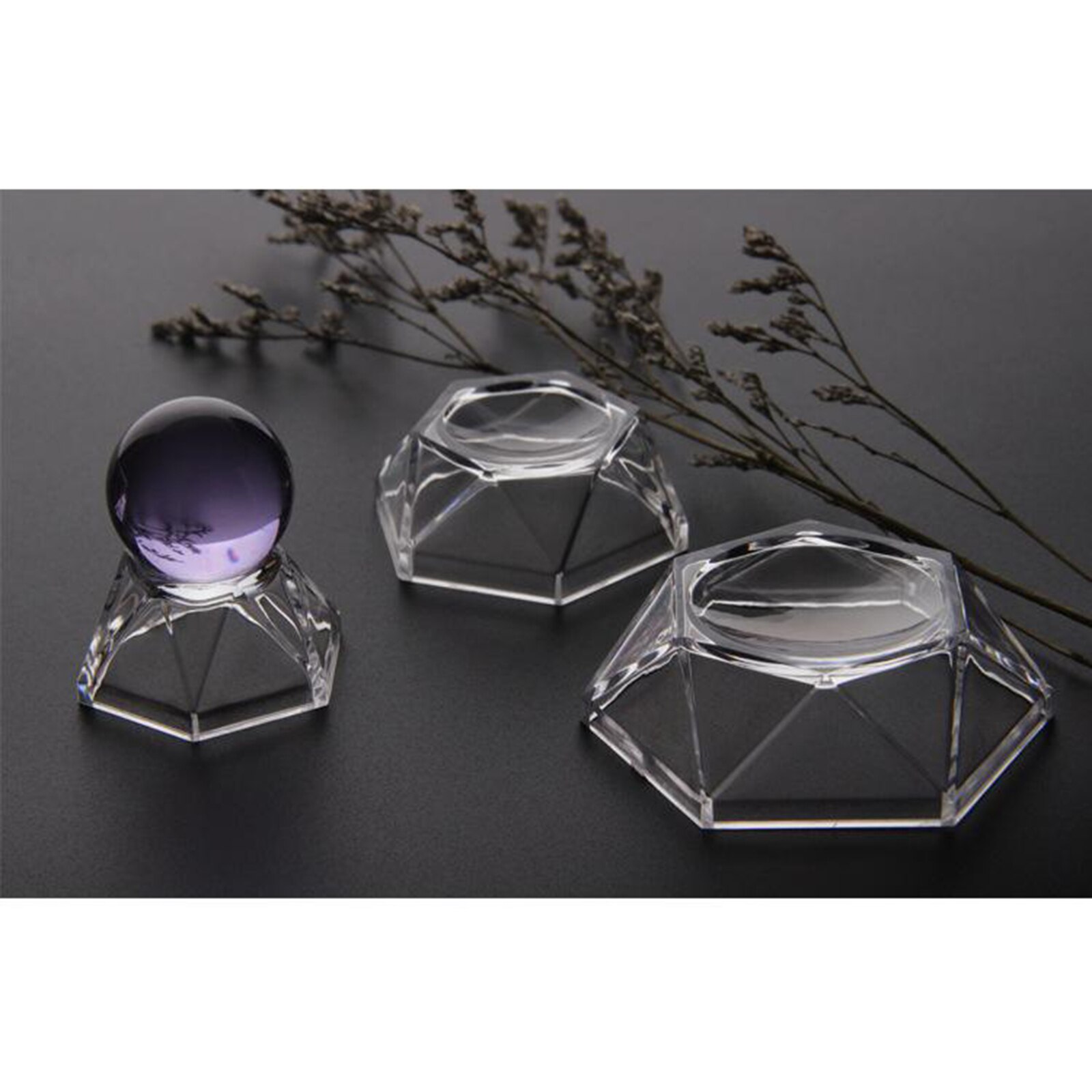 Acrylic Clear Display Stand Holder For Crystal Ball Sphere Transparent