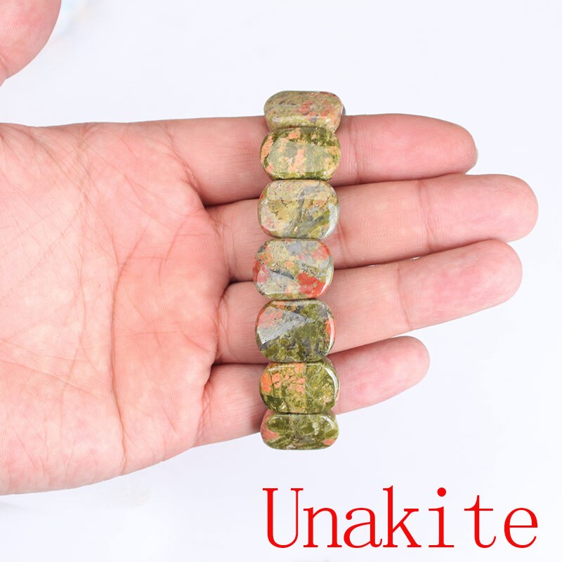 Perline di pietra naturale occhi di tigre/ametiste corda elastica braccialetti e bracciali gioielli fatti a mano braccialetto energetico per donna o uomo 2021: Unakite