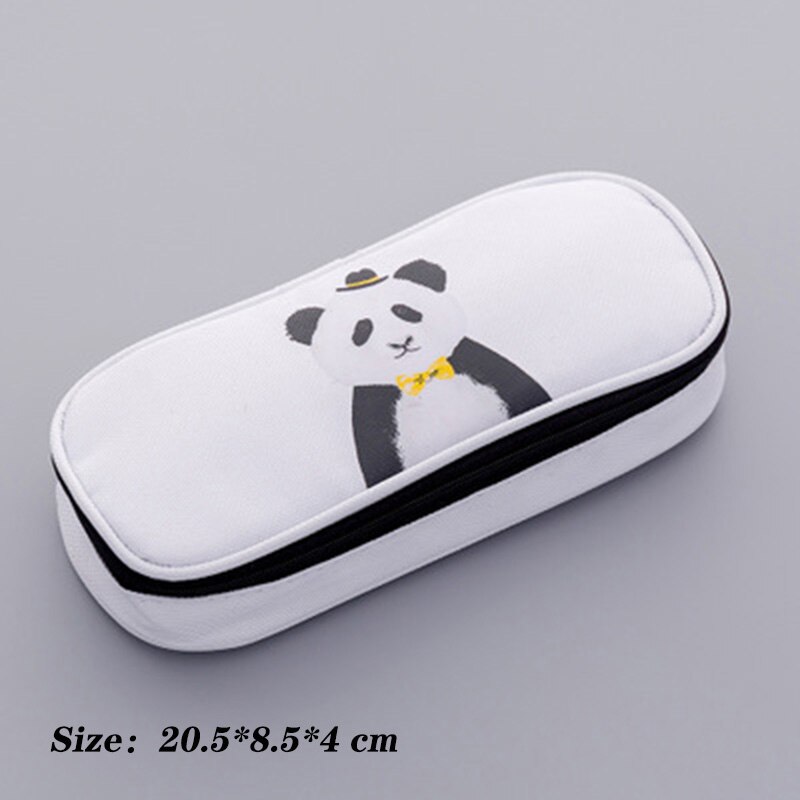 Große Kapazität Nette Leinwand Bleistift fallen Schule Stift fallen Liefert Bleistift Tasche Bleistifte Beutel Schreibwaren 。: Panda