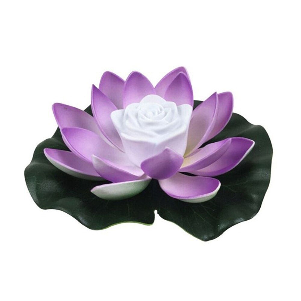 18Cm Led Lotusbloem Licht Batterij Aangedreven Drijvende Tuin Zwembad Lamp Landschap Decor Led Drijvende Lotus Licht: Purple