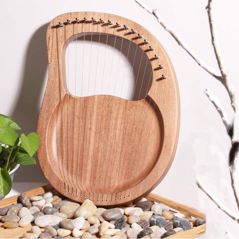 Lier Harp, 16 String Hout Body Hout Fineer Top String Instrument Lichaam Instrument Met Stemsleutel En Draagtas