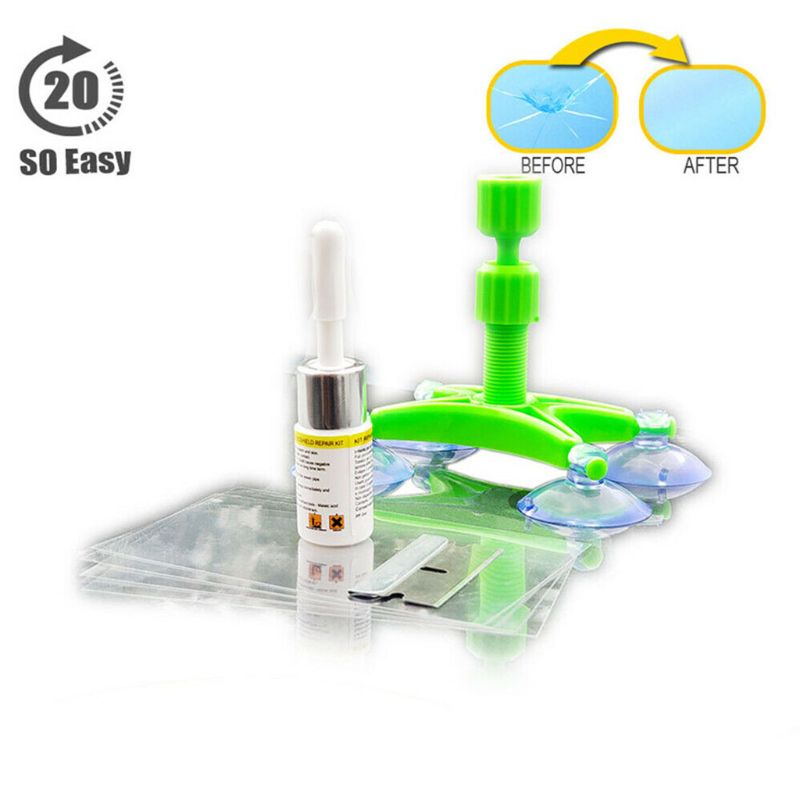 Windshield Car Window Glass Crack Repair Glue Kit Quick Fix DIY Car Windscreen Recovery DIY Tool Bullseye Rock Chip