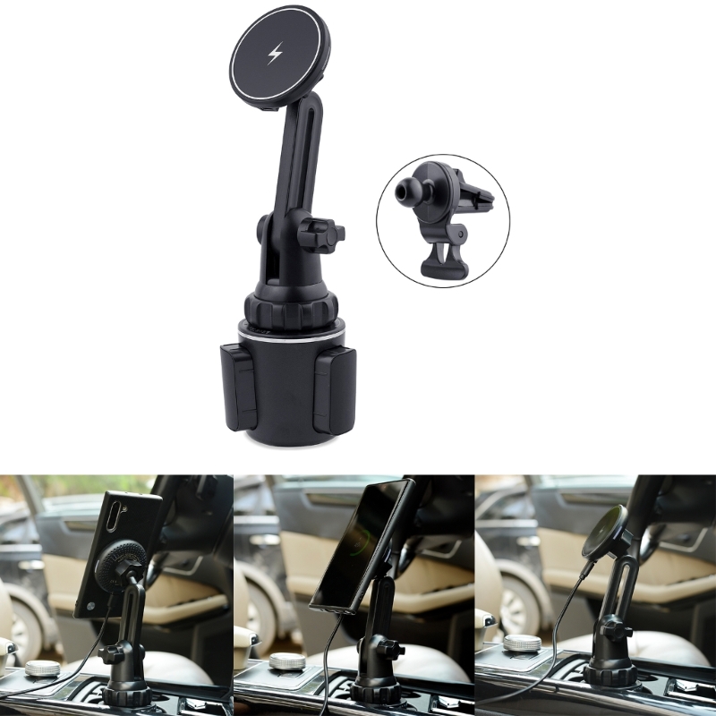 15 W magnetische kabellose Autoladegerät-Halterung für MagSafe-Getränkehalter, Autotelefon-Halterung, Ladegerät für iOS-Telefon 12/13/14 Pro