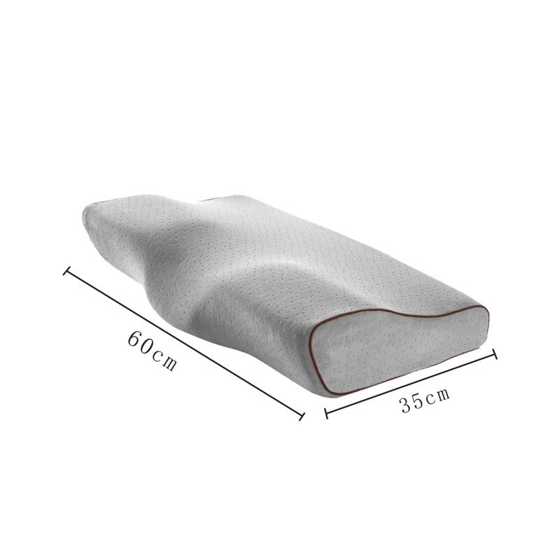 1 stk relax cervikal sundhedspleje puder kontureret ortopædisk memory skum pude til nakkesmerter cervikale puder memory puder: Grå 60 x 35 x 12cm