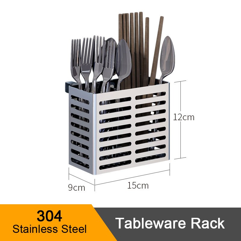 304 Roestvrijstalen Keuken Plank Rack Drogen Drain Opslag Houders Keuken Schaaltje Bestek Cup Afvoer Rack Keuken Organizer: D