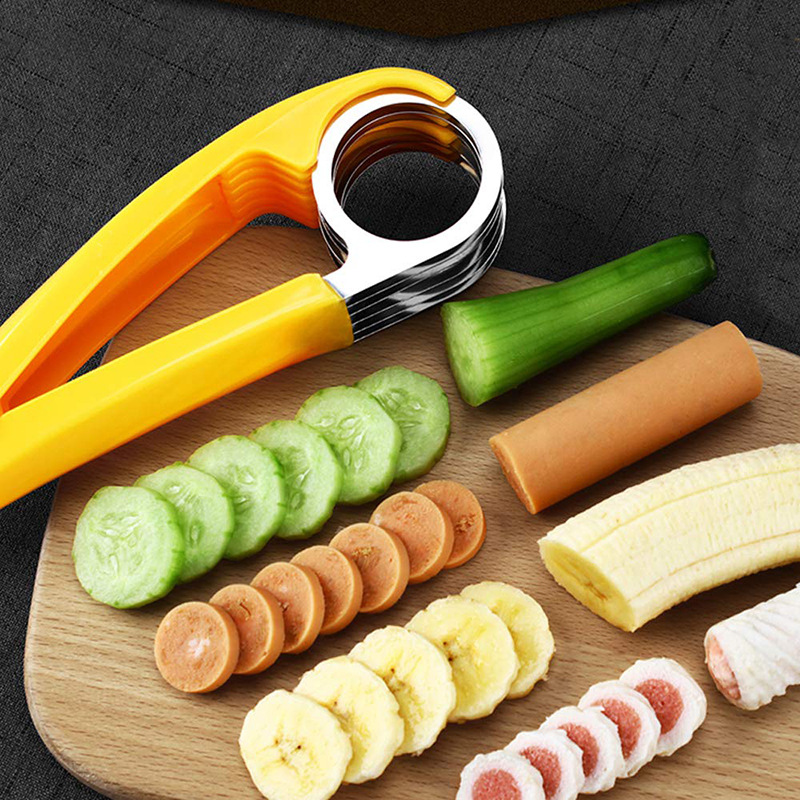 Keuken Accessoires Tool Dunschiller Salade Slice Rvs Banana Cutter Chopper Fruit Cutter Komkommer Mes