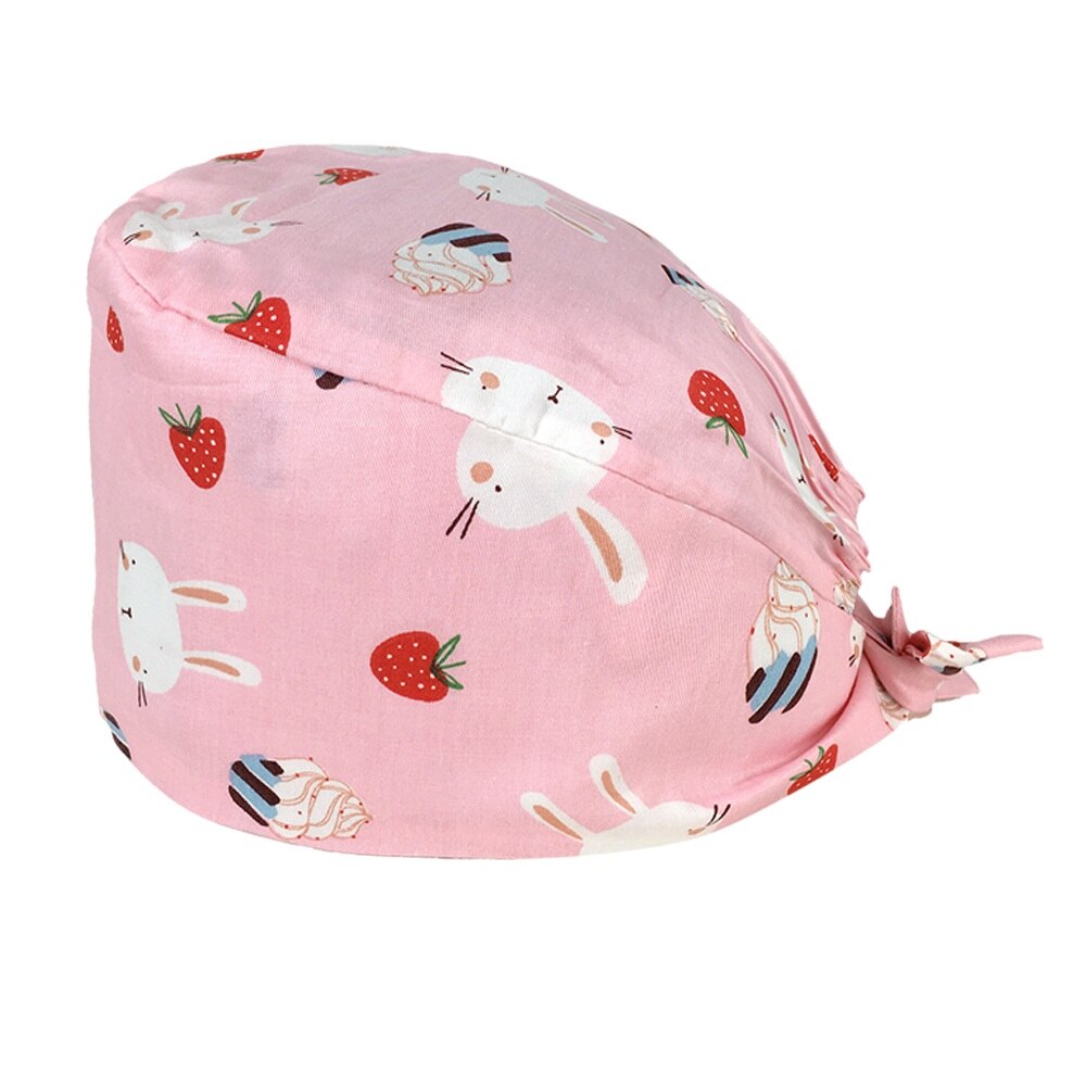 Cartoon dierenpatroon unisex matte petten laboratorium dierenwinkel werk verpleegkundige petten dokter en verpleegster katoenen chirurgische petten: 12070