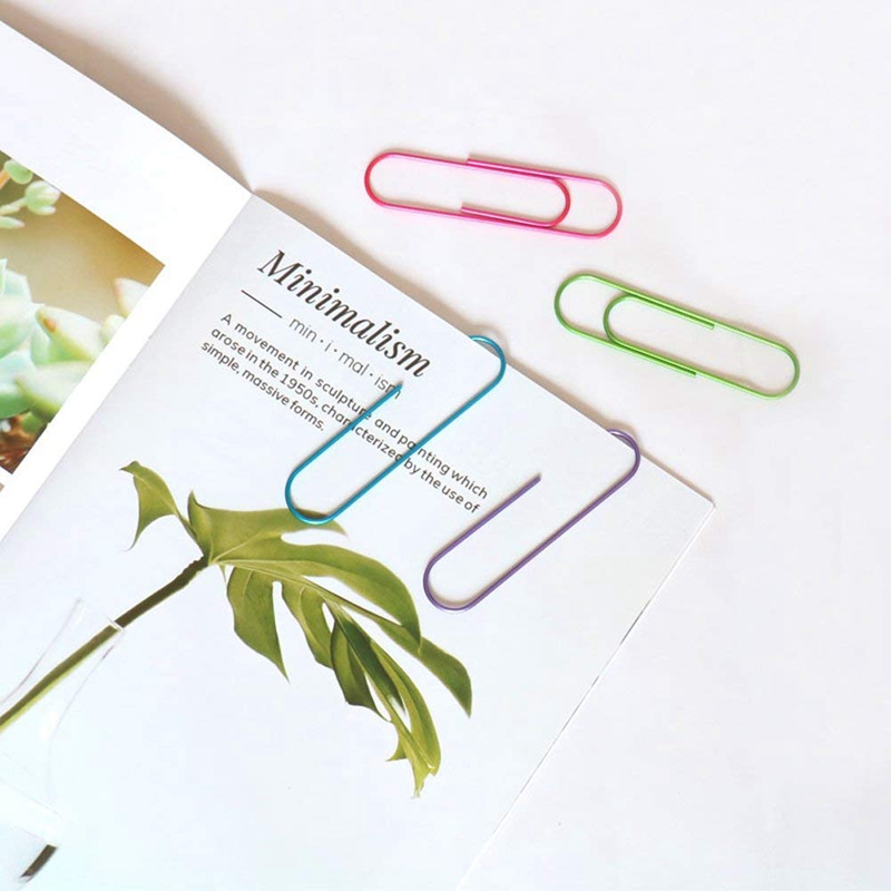 -super store papirclips vinylbelagt , 30 pak 4 tommer jumbo papirclipsholder i diverse farver, flerfarvet kæmpe stort ark