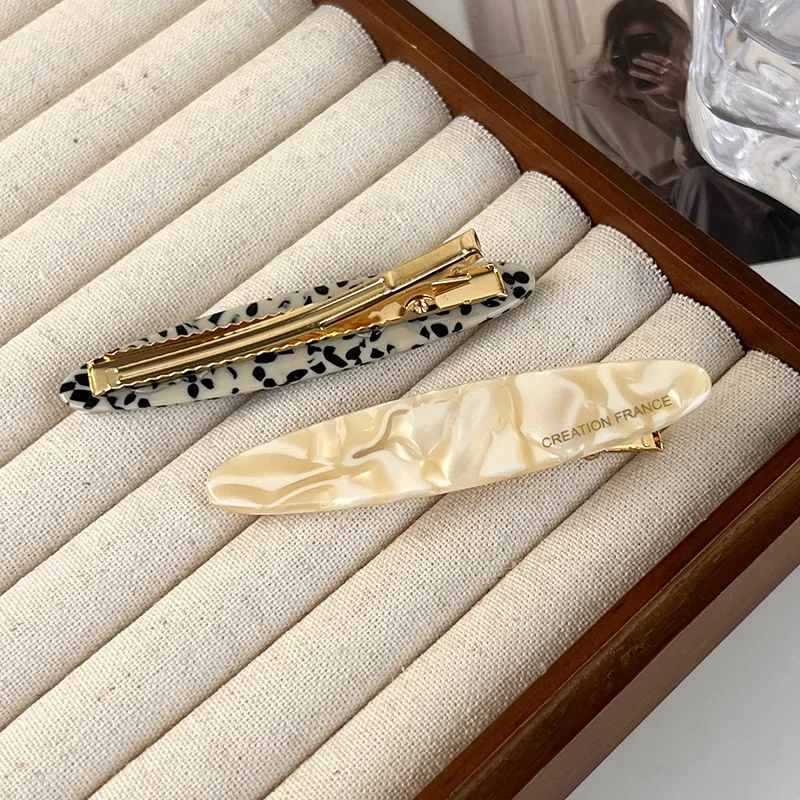 French Hairclips Hair Clip Barrettes Acetate Side Clip Non-slip Headwear Korean Style for Girls Hair Accessories