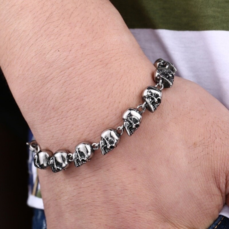 Classic Trend Punk Punk Skull Skull Bracelet for Men Skeleton Men Bracelet Boutique Jewelry