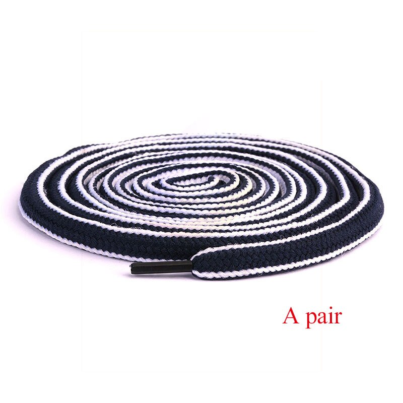 1 Pair Semi-circular Shoelaces Top Polyester Color Match Classic Shoelace For Sneakers Sports Shoes String 130 cm: Navy Blue