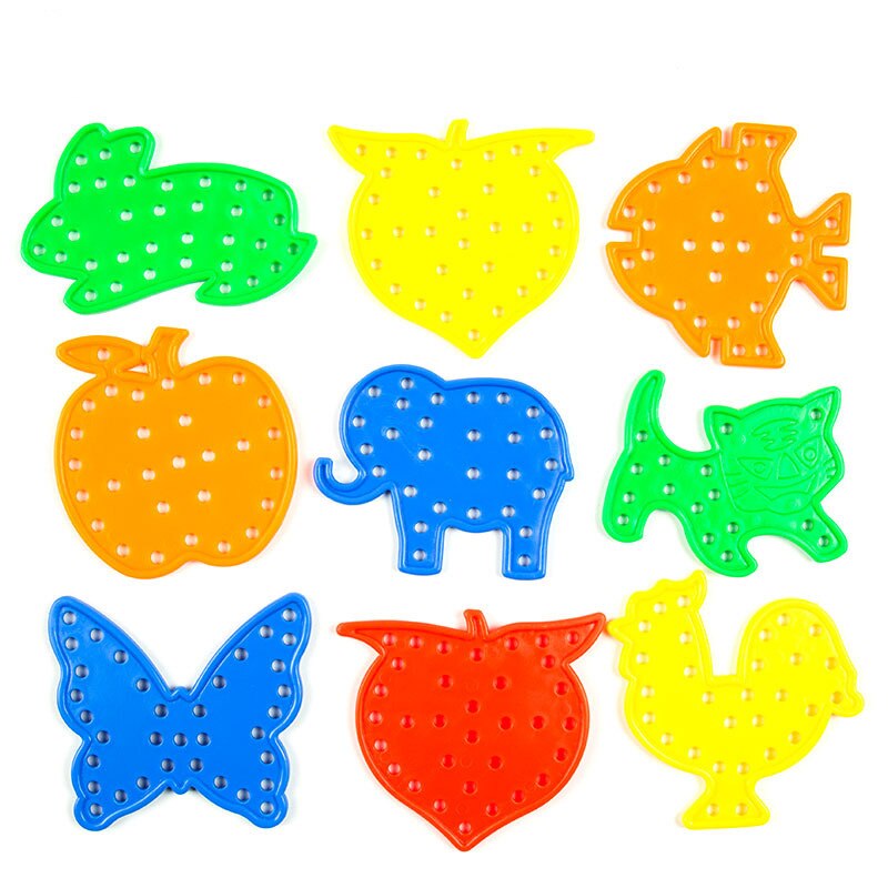 50pcs/set Geometric Figure Plastic Threading Beads Handwork Early Educational Toys Kindergarten Crafts Beads Toys