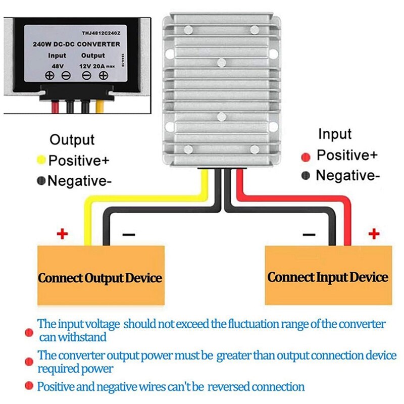 Top 48V Step Down to DC 12V 20A 240W DC/DC Regulator Reducer Power Converter &amp; DC Buck Converter Damp Proof 48V to 24V