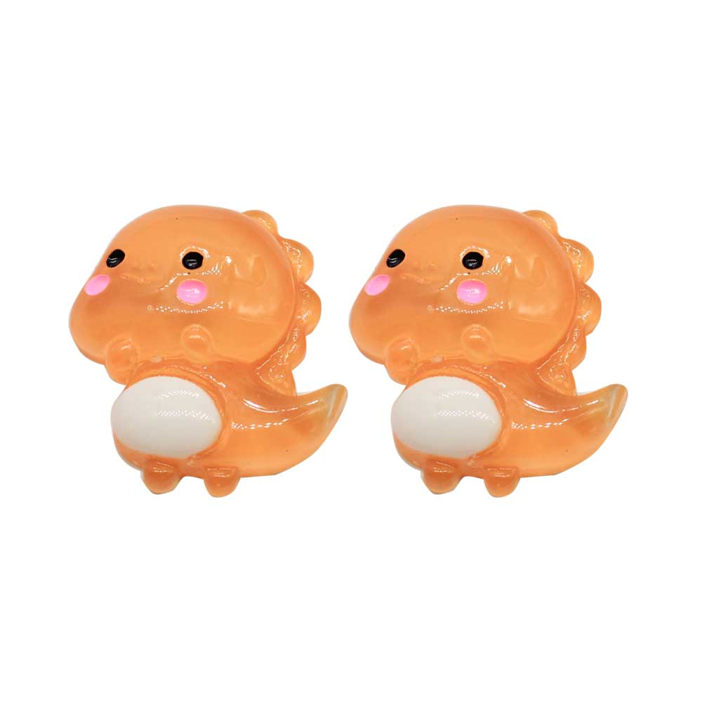 20/100pcs Cartoon Transparent Dinosaur Flatback Resin Cabochons Animals Embellishments for Scrapbooking DIY Kid Hair Bows