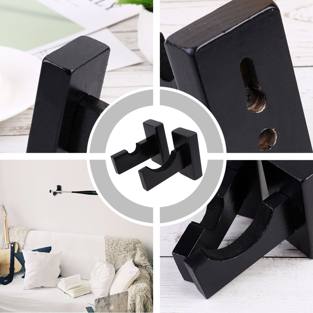 2 Pair Baseball Bat Display Holder Horizontal Wood Baseball Bat Bracket Rack