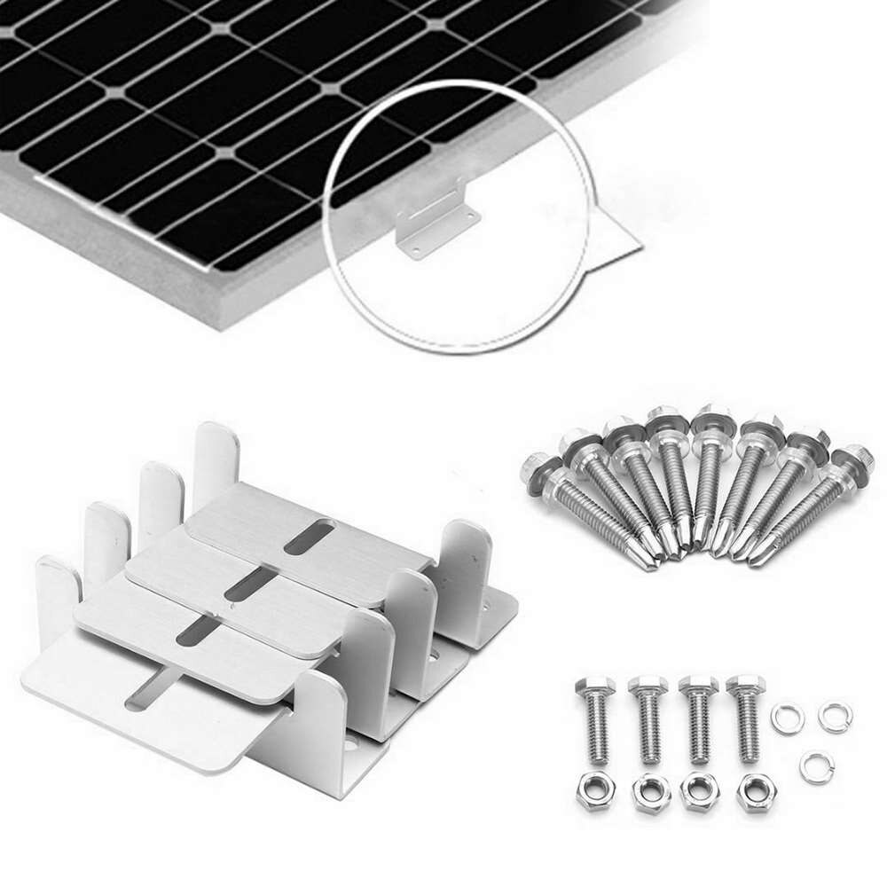 4pcs Metal Solar Panel Mounting Bracket Set Z-shaped Aluminum Roof Bracket Carvan