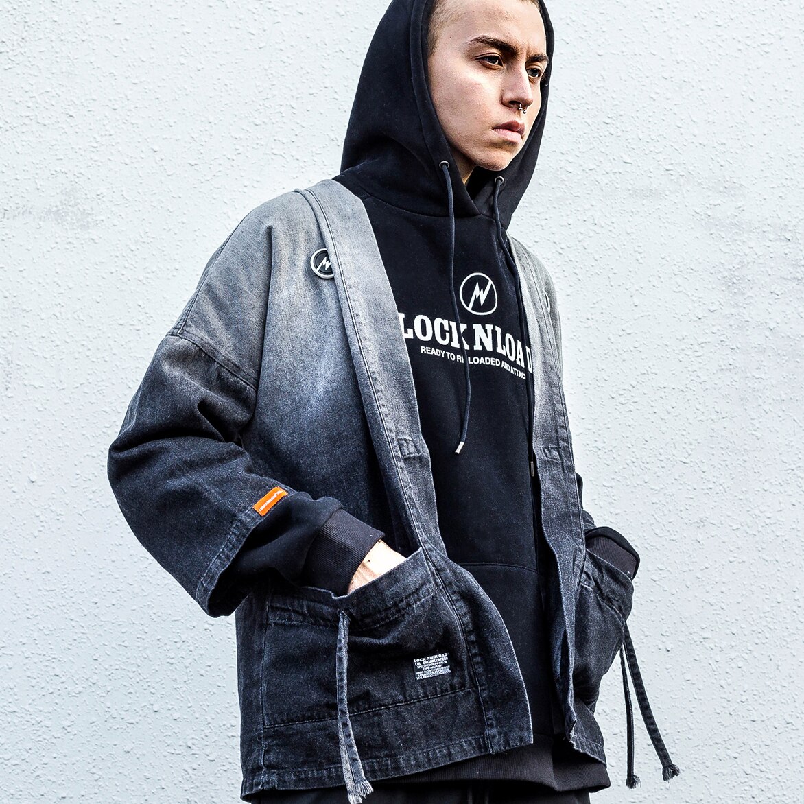 Veste en jean Kimono pour homme, Streetwear japonais, printemps