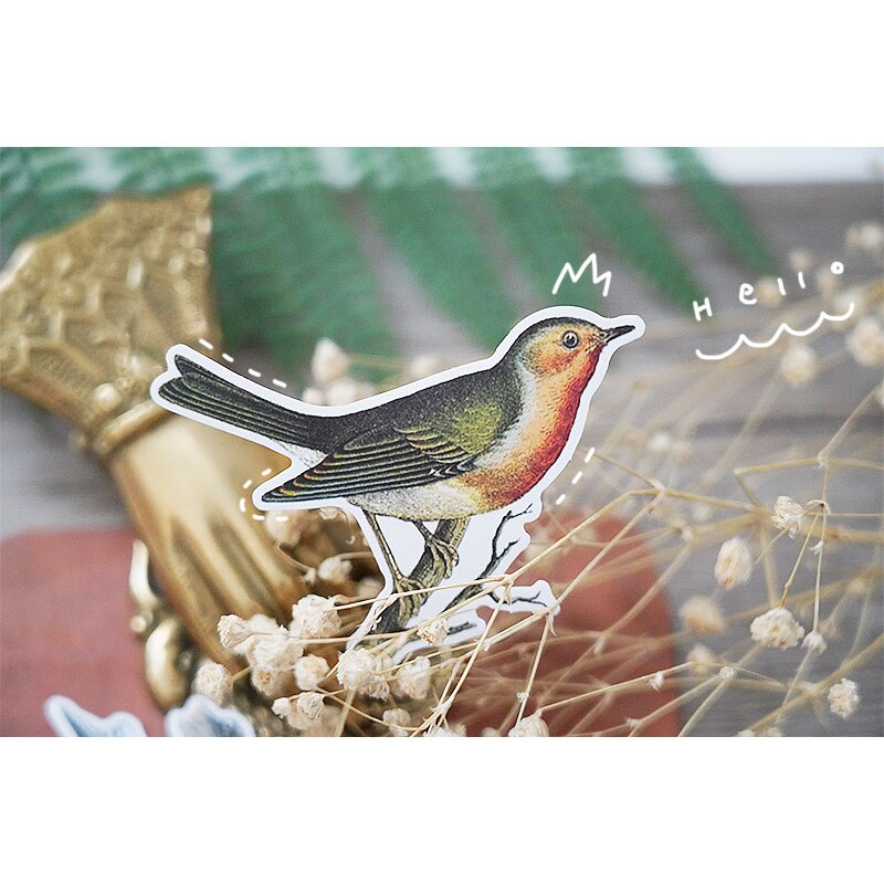 17 Uds pegatinas de aves manualidades y álbumes de recortes adhesivos para juguetes de niño adhesivo decorativo de libro DIY papelería