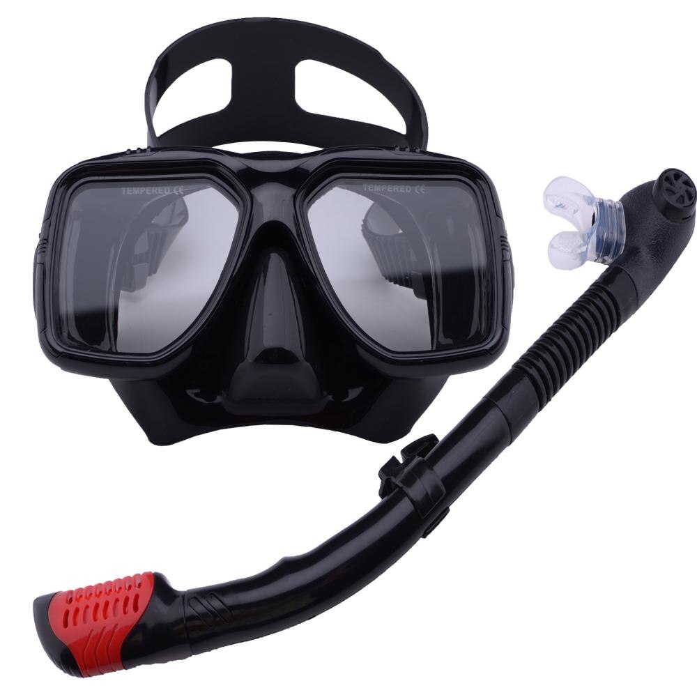 Diving mask snorkel Set scuba equipment kit dive snorkeling kits Tempered glass: M27 Black kit