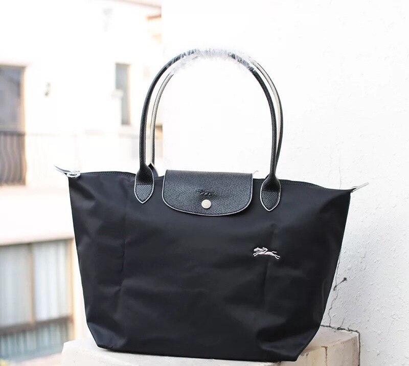 Handtaschen aus oxford-stoff, canvas-handtaschen, geräumige nylon-tragetaschen mit einem schultergurt: Schwarz 1