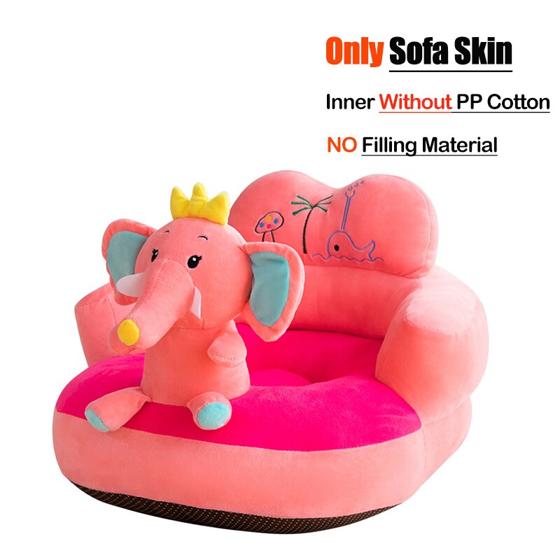 Baby sofa sædebetræk anti-fald spædbarn småbørn lær at sidde fodringsstol uden filler plys stol hud til børn: Dæksel f