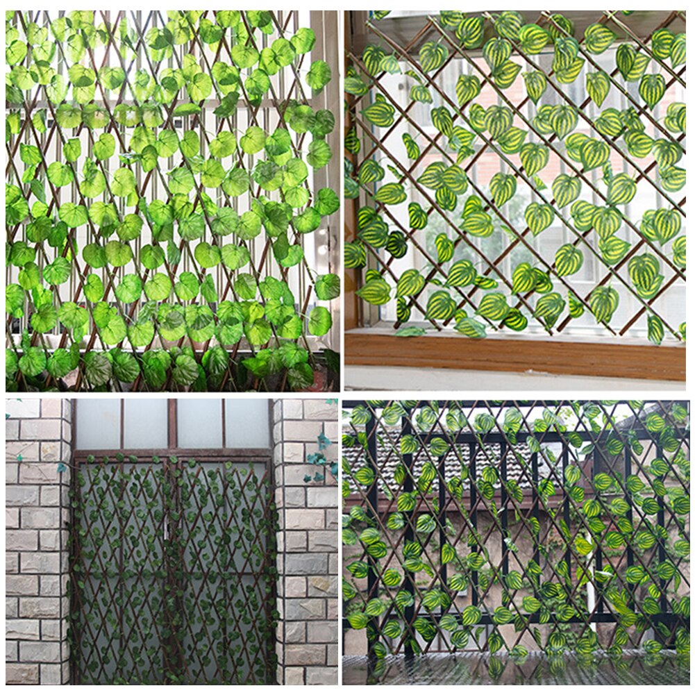 Artificial Leaf Fence Net Artificial Hedges Fence Faux Lvy Vine Leaf Decoration Simulation Green Plants for Outdoor Garden Decor