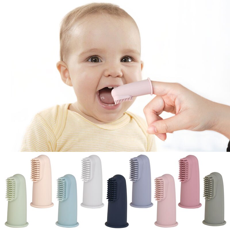 Baby Zachte Vinger Tandenborstel Kinderen Tanden Clear Massage Soft Silicone Baby Tandenborstel Rubber Schoonmaken Baby Borstel