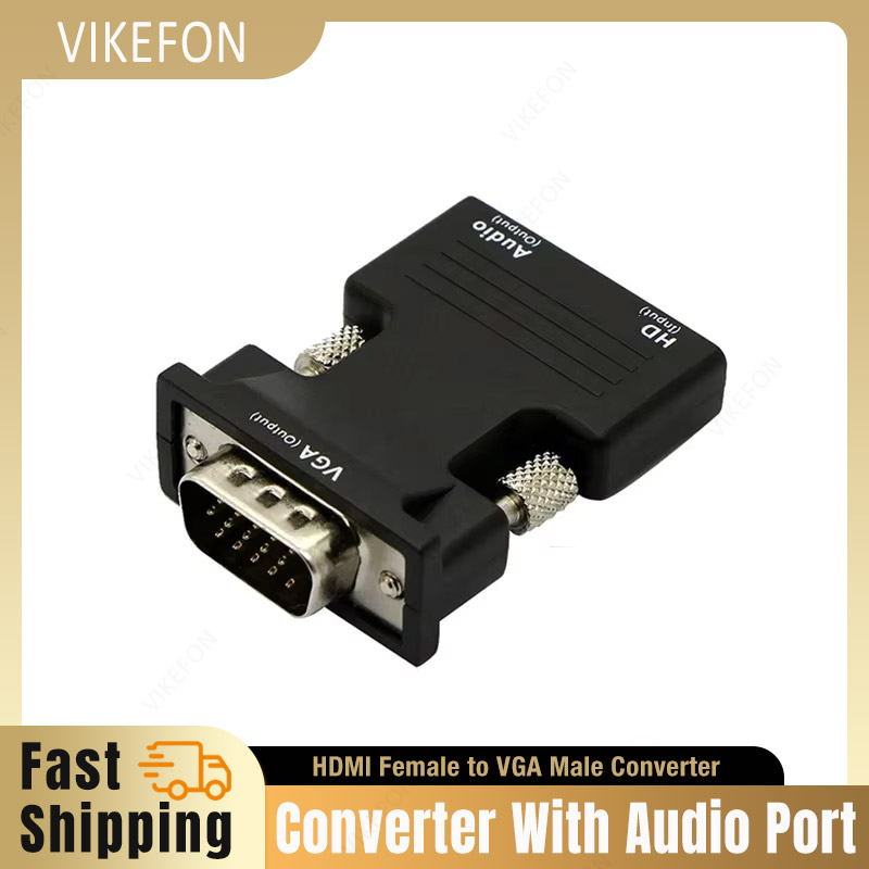 Originele 3.5mm Audio Kabel Adapter HDMI Female naar VGA Male Converter 1080P FHD Video-uitgang voor PC Laptop TV monitor Projector