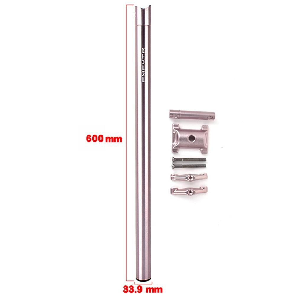 Tija de sillín de bicicleta plegable, aleación de aluminio, Urltra ligera, 31,8/33,9mm, 412: Titanium 33.9x600mm