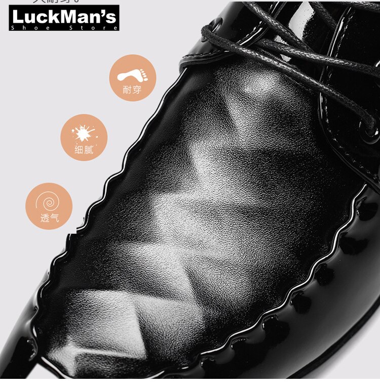 neue Italienische Oxford Schuhe für Männer Mens Patent Leder Schwarz Schuhe Herren Spitz Kleid Schuhe Derbys Plus größe